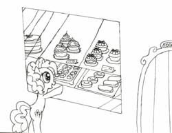 Size: 1280x988 | Tagged: safe, artist:cartooniste2z, pinkie pie, earth pony, pony, g4, dessert, inktober, sketch