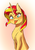 Size: 744x1078 | Tagged: safe, artist:lorenz3, artist:notaletolivefor, sunset shimmer, pony, unicorn, g4, :p, blushing, cross-eyed, cute, female, mare, mlem, orange background, shimmerbetes, silly, silly pony, simple background, solo, tongue out