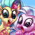 Size: 1800x1800 | Tagged: safe, artist:whitediamonds, princess skystar, silverstream, classical hippogriff, hippogriff, g4, my little pony: the movie, commission, cousins, cute, diastreamies, duo, duo female, female, looking at you, open beak, skyabetes, smiling, sweet dreams fuel, weapons-grade cute, whitediamonds is trying to kill us
