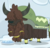 Size: 361x345 | Tagged: safe, screencap, yak, g4, not asking for trouble, background yak, braided beard, cloven hooves, cropped, facial hair, frown, hair over eyes, snow cake, solo, unnamed character, unnamed yak