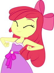 Size: 768x1039 | Tagged: safe, artist:csureshx2004, apple bloom, equestria girls, g4, my little pony equestria girls, adorabloom, apple bloom's bow, bow, clothes, cute, dress, eyes closed, fall formal, fall formal outfits, female, hair bow, happy, simple background, solo, transparent background