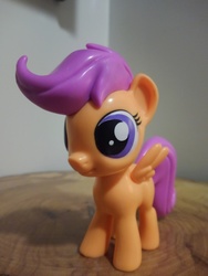 Size: 4160x3120 | Tagged: safe, photographer:apex soundwave, scootaloo, pegasus, pony, g4, collectible, female, filly, funko, irl, mare, photo, small, solo, toy, vinyl collectible, vinyl figure