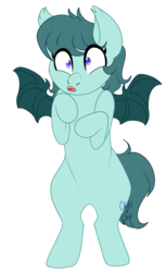 Size: 2440x4000 | Tagged: safe, artist:childofchip, oc, oc only, oc:aster bloom, bat pony, pony, cute, female, mare, silly, simple background, solo, transparent background