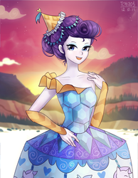 Size: 1400x1800 | Tagged: safe, artist:tcn1205, rarity, equestria girls, g4, my little pony equestria girls: better together, the other side, carousel dress, clothes, dress, female, smiling, solo