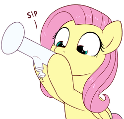 Size: 1341x1288 | Tagged: safe, artist:moozua, edit, fluttershy, pegasus, pony, g4, bong, cropped, cute, drugs, female, mare, marijuana, painfully innocent fluttershy, shyabetes, simple background, solo, this will not end well, white background, you're doing it wrong