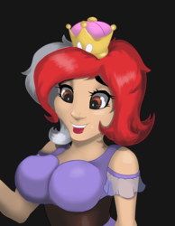 Size: 4000x5150 | Tagged: safe, artist:kittytitikitty, oc, oc only, human, black background, female, humanized, simple background, solo, super crown, toadette, ych result
