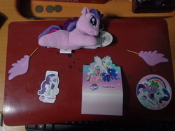 Size: 4608x3456 | Tagged: safe, princess cadance, princess celestia, princess luna, rarity, spike, twilight sparkle, alicorn, pony, g4, official, coaster, irl, kumoya, merchandise, photo, plushie, singapore, twilight sparkle (alicorn), wings