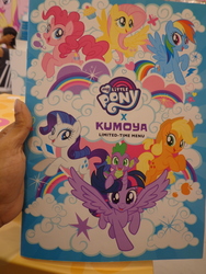 Size: 4608x3456 | Tagged: safe, applejack, fluttershy, pinkie pie, rainbow dash, rarity, twilight sparkle, alicorn, pony, g4, my little pony: the movie, official, kumoya, menu, singapore, twilight sparkle (alicorn)