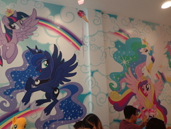 Size: 4608x3456 | Tagged: safe, applejack, princess cadance, princess celestia, princess luna, twilight sparkle, alicorn, pony, g4, official, female, irl, kumoya, photo, plushie, singapore, twilight sparkle (alicorn)