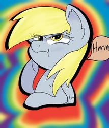 Size: 600x700 | Tagged: safe, artist:brushelle, derpy hooves, pegasus, pony, g4, female, mare, solo, thinking