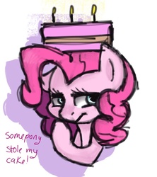 Size: 800x900 | Tagged: safe, artist:brushelle, pinkie pie, earth pony, pony, g4, cake, female, food, mare, solo