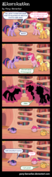 Size: 1271x4320 | Tagged: safe, artist:pony-berserker, applejack, pinkie pie, twilight sparkle, alicorn, pony, comic:alicornication, g4, 2013, ><, alicorn flash, alicornification, alicornified, annoyed, book, cheering, chibi, chubbie, comic, concentrating, cute, dialogue, english, excited, exploitable meme, eyes closed, female, frown, glowing, glowing horn, golden oaks library, grin, horn, inkscape, library, lidded eyes, magic, magic glow, mare, meme, onomatopoeia, open mouth, ponyscape, race swap, skeptical, smiling, speech bubble, standing, talking, transformation, trio, trio female, twilight sparkle (alicorn), twilight's castle, twilight's castle library, vector, worried, yay, zap