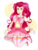 Size: 2173x2863 | Tagged: safe, artist:cosmiickatie, pinkie pie, equestria girls, g4, clothes, cute, dress, female, high heels, high res, human coloration, jewelry, one eye closed, open mouth, shoes, simple background, skirt, socks, solo, thigh highs, transparent background