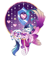 Size: 912x1140 | Tagged: safe, artist:fuyusfox, princess cadance, princess flurry heart, shining armor, alicorn, classical unicorn, pony, unicorn, g4, baby, baby pony, cloven hooves, colored hooves, colored wings, cuddle puddle, cuddling, cute, cutedance, eyes closed, family, female, filly, flurrybetes, foal, horn, leonine tail, male, mare, pony pile, shining adorable, ship:shiningcadance, shipping, simple background, sleeping, smiling, stallion, starry wings, straight, tail feathers, transparent background, trio, unshorn fetlocks, watermark