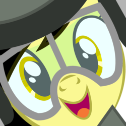 Size: 2000x2000 | Tagged: safe, artist:anonymous, edit, oc, oc:leslie fair, pony, /mlpol/, anarcho-capitalism, goggles, helmet, hi anon, high res, looking at you, meme, open mouth, reaction image, vector