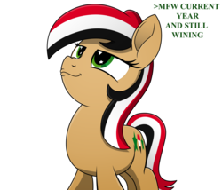 Size: 3500x3000 | Tagged: safe, artist:pananovich, oc, oc only, oc:syriana, earth pony, pony, /mlpol/, female, happy, high res, pleased, simple background, solo, standing, starry eyes, transparent background, victorious, wingding eyes