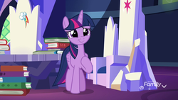 Size: 1920x1080 | Tagged: safe, screencap, twilight sparkle, alicorn, pony, father knows beast, g4, book, female, mare, solo, twilight sparkle (alicorn)