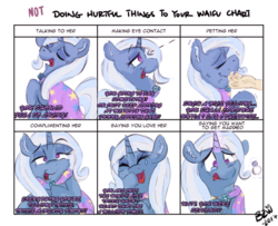 Size: 900x731 | Tagged: safe, artist:bow2yourwaifu, trixie, pony, unicorn, g4, cape, clothes, comic, crying, cute, dialogue, doing loving things, eyes closed, female, hand, looking at you, mare, marriage proposal, meme, petting, raised hoof, ring, shaking, simple background, solo, talking to viewer, tears of joy, trixie's cape, wedding ring