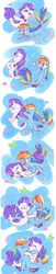 Size: 1024x5000 | Tagged: safe, artist:raridashdoodles, rainbow dash, rarity, fish, pegasus, pony, seapony (g4), unicorn, g4, my little pony: the movie, blue mane, blushing, bubble, dorsal fin, eyes closed, eyeshadow, female, fin, fin wings, fins, fish tail, flowing mane, flowing tail, gasp, heart, horn, hug, kissing, laughing, lesbian, makeup, ocean, scales, seaponified, seapony rainbow dash, seapony rarity, ship:raridash, shipping, smiling, species swap, swimming, tail, teeth, tickling, underwater, water, wings