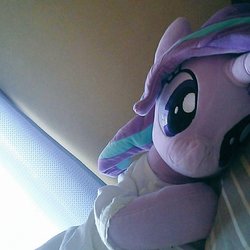 Size: 1024x1024 | Tagged: safe, artist:nekokevin, starlight glimmer, pony, unicorn, series:nekokevin's glimmy, g4, clothes, dress, irl, looking at you, lying down, photo, plushie