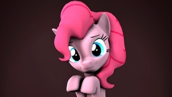 Size: 3840x2160 | Tagged: safe, artist:flushthebatsanta, pinkie pie, earth pony, pony, g4, 3d, female, high res, looking at you, mare, raised hoof, smiling, solo, source filmmaker