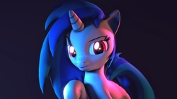 Size: 3840x2160 | Tagged: safe, artist:flushthebatsanta, dj pon-3, vinyl scratch, pony, unicorn, g4, 3d, female, high res, looking at you, mare, raised hoof, smiling, solo, source filmmaker