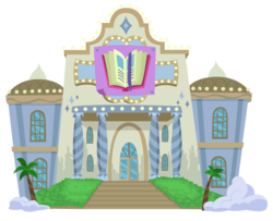 Size: 7000x5684 | Tagged: safe, artist:dragonchaser123, friendship university, absurd resolution, architecture, building, cloud, friendship u, no pony, palm tree, school, simple background, transparent background, tree, vector