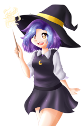 Size: 2400x3600 | Tagged: safe, artist:kawurin, oc, oc only, oc:shylu, human, clothes, cute, dress, female, hat, high res, humanized, magic wand, miniskirt, simple background, skirt, solo, transparent background, witch, witch hat