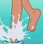 Size: 146x151 | Tagged: safe, screencap, timber spruce, equestria girls, equestria girls series, g4, turf war, ankles, barefoot, cropped, feet, foot focus, legs, lifeguard timber, male, male feet, pictures of legs, splashing, toes, underfoot, water