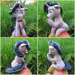 Size: 1500x1500 | Tagged: safe, artist:soobel, starlight glimmer, pony, unicorn, g4, craft, female, floppy ears, grass, i mean i see, sculpture, solo