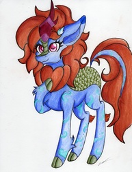 Size: 2431x3157 | Tagged: safe, artist:luxiwind, oc, oc only, oc:ardent rain, kirin, female, high res, solo, traditional art