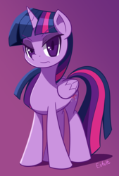 Size: 1844x2722 | Tagged: safe, artist:esfelt, twilight sparkle, alicorn, pony, g4, female, lidded eyes, mare, simple background, solo, twilight sparkle (alicorn), twilight sparkle is not amused, unamused