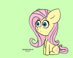Size: 2500x2000 | Tagged: safe, artist:ghostygirl01, fluttershy, pony, g4, female, high res, simple background, sitting, solo