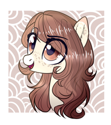 Size: 2877x3249 | Tagged: safe, artist:lazycloud, oc, oc only, pony, bust, eye clipping through hair, female, high res, mare, open mouth, portrait, smiling, solo