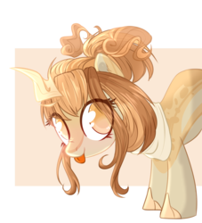 Size: 1907x2100 | Tagged: safe, artist:lazycloud, oc, oc only, original species, eye clipping through hair, female, simple background, solo, solutai, tongue out, transparent background