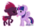 Size: 700x564 | Tagged: safe, artist:eevachu, tempest shadow, twilight sparkle, alicorn, pony, unicorn, g4, my little pony: the movie, broken horn, chibi, eye scar, female, horn, lesbian, scar, ship:tempestlight, shipping, simple background, transparent background, twilight sparkle (alicorn)