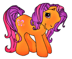 Size: 1032x846 | Tagged: safe, artist:leandrovalhalla, scootaloo, earth pony, pony, g3, g4, female, mare, third generation