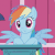 Size: 215x215 | Tagged: safe, screencap, rainbow dash, pegasus, pony, applebuck season, g4, animated, cropped, cute, dashabetes, female, hooves in air, mare, solo focus, spread wings, wings