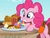 Size: 597x451 | Tagged: safe, screencap, pinkie pie, earth pony, pony, g4, my little pony: friendship is magic, ppov, candy, caramel apple (food), cookie, cropped, cupcake, female, food, herbivore, lifejacket, lollipop, mouth hold, peanut, pie, solo