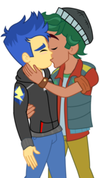 Size: 1024x1820 | Tagged: safe, artist:supermaxx92, flash sentry, timber spruce, equestria girls, equestria girls series, g4, eyes closed, gay, kissing, male, ship:timberflash, shipping, simple background, transparent background, vector