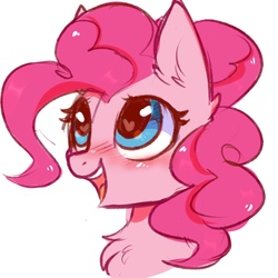 Size: 1080x1080 | Tagged: safe, artist:pesty_skillengton, pinkie pie, earth pony, pony, g4, bust, chest fluff, cute, diapinkes, ear fluff, female, heart eyes, mare, open mouth, portrait, solo, wingding eyes