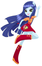 Size: 1692x2625 | Tagged: safe, artist:rosesweety, equestria girls, g4, boots, clothes, female, lingling ironfan, long hair, regal academy, running, shoes, simple background, skirt, solo, transparent background, vector
