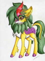 Size: 2451x3281 | Tagged: safe, artist:luxiwind, oc, oc only, oc:echo earth, kirin, female, high res, kirin oc, solo, traditional art