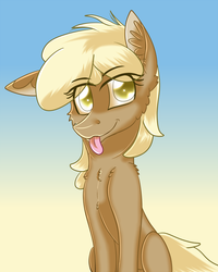 Size: 1000x1247 | Tagged: safe, artist:sintakhra, mjölna, earth pony, pony, ask sandy pony, g4, female, mare, solo, tongue out