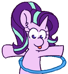 Size: 600x650 | Tagged: safe, artist:threetwotwo32232, starlight glimmer, pony, unicorn, g4, animated, female, loop-de-hoop, simple background, solo, tongue out, transparent background