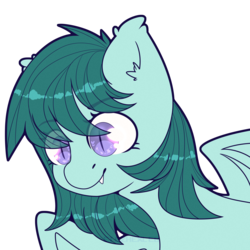 Size: 2000x2000 | Tagged: safe, artist:etoz, oc, oc only, oc:aster bloom, bat pony, pony, bat pony oc, bust, commission, fangs, female, high res, mare, simple background, smiling, transparent background