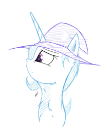 Size: 2113x2385 | Tagged: safe, artist:groomlake, trixie, pony, unicorn, hat, simple background, sketch, white background