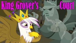 Size: 477x271 | Tagged: safe, artist:brass polish, gilda, king grover, griffon, g4, crown, jewelry, queen gilda, regalia, statue, thumbnail