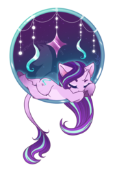 Size: 693x1047 | Tagged: safe, artist:fuyusfox, starlight glimmer, classical unicorn, pony, unicorn, g4, cloven hooves, cute, dreamcatcher, embroidery, eyes closed, female, glimmerbetes, horn, leonine tail, mare, simple background, sleeping, solo, transparent background, unshorn fetlocks, watermark