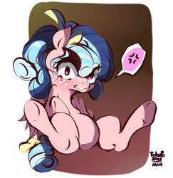 Size: 579x596 | Tagged: safe, artist:tohupo, cozy glow, pegasus, pony, g4, angry, blushing, cozy glow is not amused, cozybetes, cute, female, filly, foal, looking at you, sitting, solo